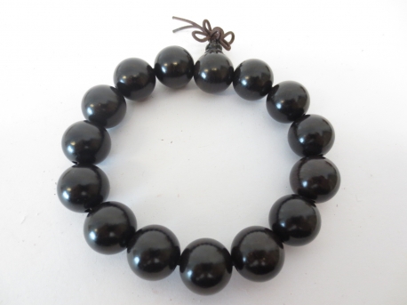 Mala prayer bead bracelet black Sandalwood 1.5cm