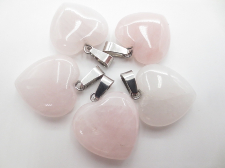 Heart Pendant Wholesale - Rose quartz