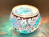  Wholesale - Mosaic tealight holder light blue
