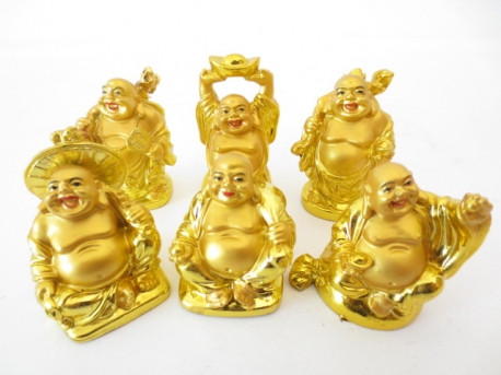Wholesale - 5cm Buddha Set Gold 6 pieces