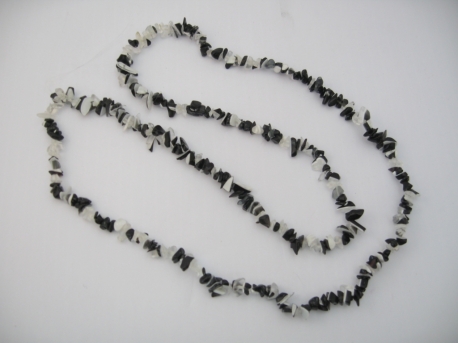 Thin Mineral necklace 90cm Zebra Jaspis