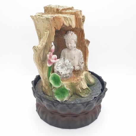 Wholesale - Meditation Led Lighting Buddha in Tree Fountain Small