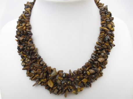 Wide Mineral Necklace Tigereye