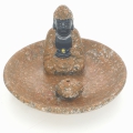 Incense holder Buddha on bowl light brown