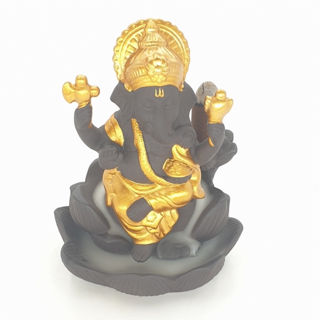 Wholesale - Backflow Incense Burner Ganesha Gold