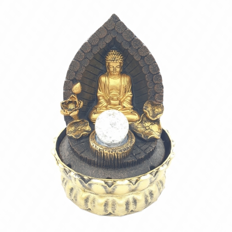 Wholesale - Meditation Led Lighting Buddha in Wall Gold Fountain Small