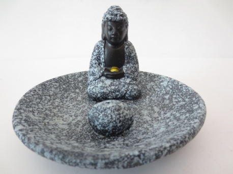 Incense holder buddha on a scale white