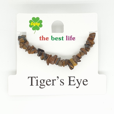 Thin gemstone bracelets Tiger eye (12 pieces)