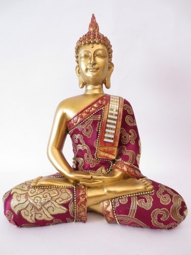 Thai Buddha meditating gold/red