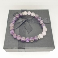 Wholesale - 8mm bracelet Amethyst with Diamond and gift box