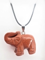 Luxury Elephant Pendant Necklace - Golden Stone