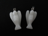 Angel gemstone pendant set large (2pcs) - white marble