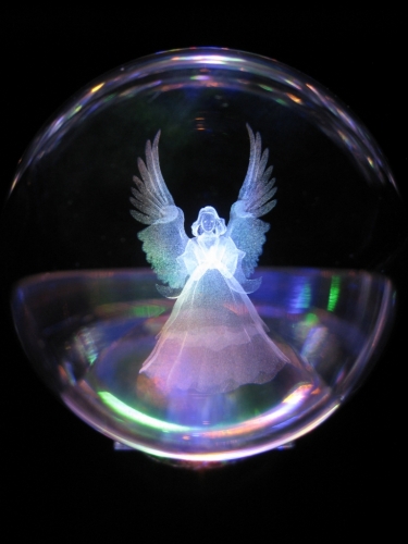 12cm crystal laser angel ball
