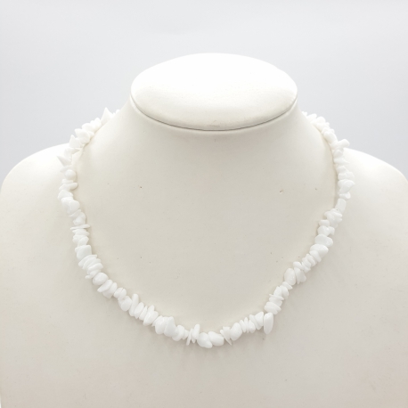 Wholesale - Thin gemstone necklace White Marble