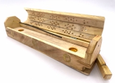 Incense box traditional wood yin yang