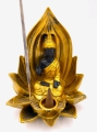Lotus Tibetan Buddha incense holder gold