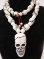 Long skull necklace white