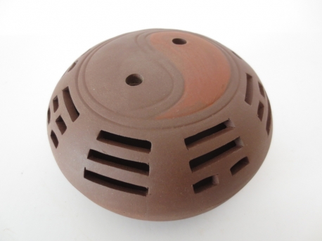 Cones incense holder brown Yin Yang