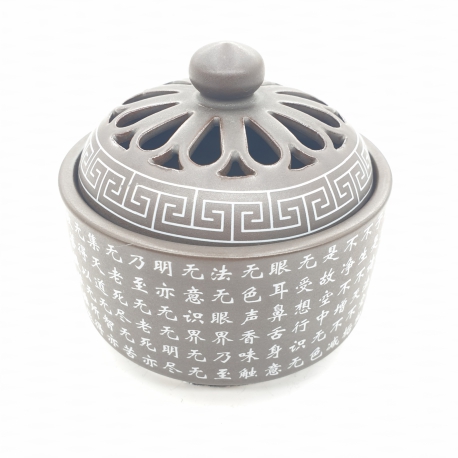 Wholesale - Luxury Resin Burner - Brown with Silver Chinese Holy Text