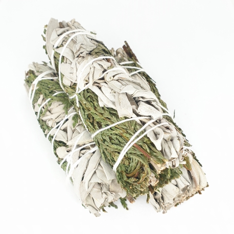 Wholesale - White Sage & Cedar Smudge 12cm (3 x 20-25 grams)