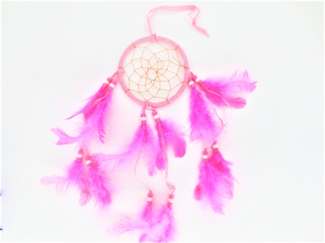 8cm round Dreamcatcher pink (10pcs)