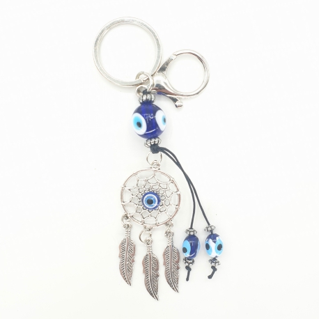 Wholesale - Blue Evil Eye Keychain Dream catcher Set of 6