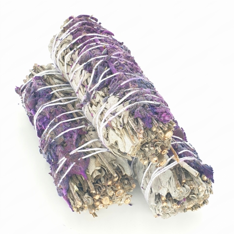 Wholesale - White Sage & Purple Lavender Smudge 12cm (3 x 25-30 grams)
