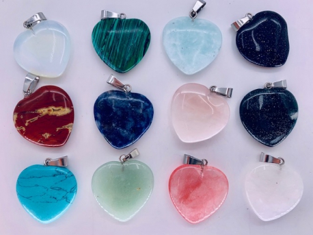 Wholesale - Gemstone Heart Pendant Set