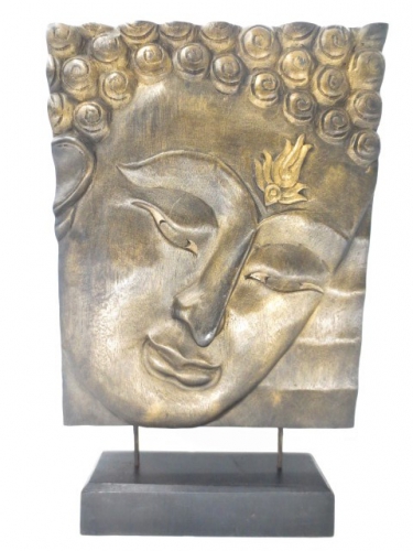 Buddha wooden painting on standard brown/gold
