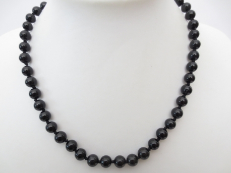 0,8cm stone beads necklace black onix