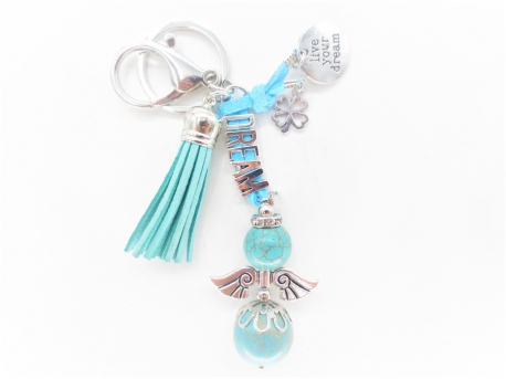 Angel gemstone keychain Turquoise 'Dream'