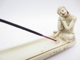 Incence holder Resting Buddha white