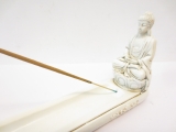 Incence holder sitting meditation Buddha white