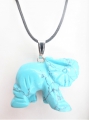 Luxury Elephant Pendant Necklace - Turquoise