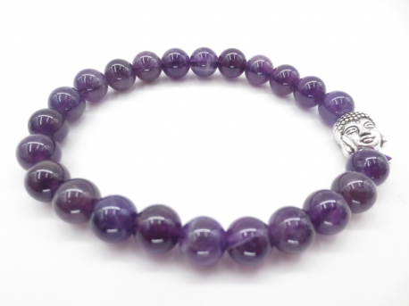 8mm bracelet Amethyst with Buddha without box