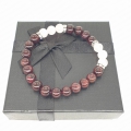 Wholesale - 8mm Garnet bracelet with Diamond and gift box