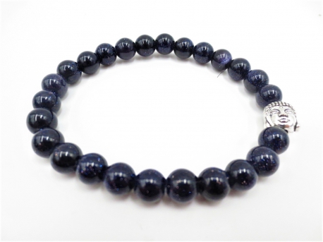 0,8cm bracelet Blue Sandstone Buddha