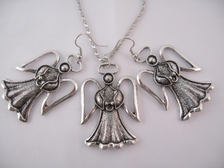 Angel necklace and earring
