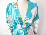 Japanese kimono long turquoise