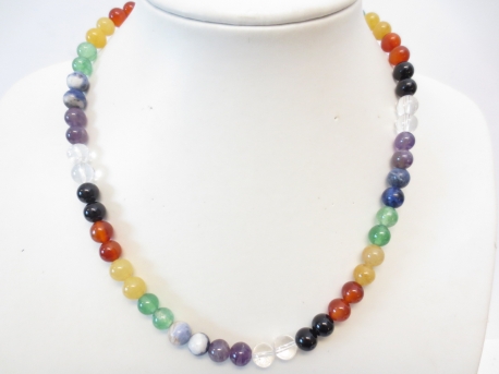 7 chakra 0,8cm stone beads necklace mixed
