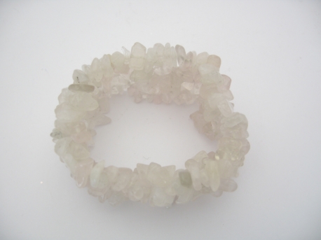 Wide mineral Bracelet rosequartz