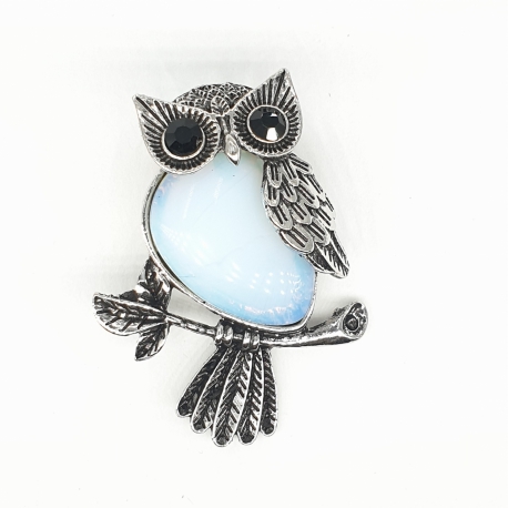 Gemstone Owl Pendant - Opalite
