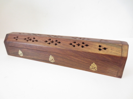 Incense box luxury wood Ganesh (2 pieces)
