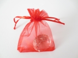Organza gift bag blanco Red 7,5 x 10 cm (100 pieces)
