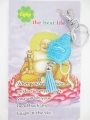 Happy buddha keychain blue