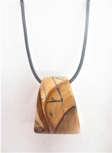 Trapezoid Pendant Necklace - Picture Jasper Stone