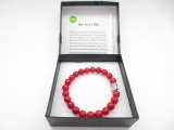 8mm bracelet Red coral eye Buddha with gift-box