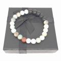 Wholesale - 8mm Amazonite bracelet with Lava stone and gift box