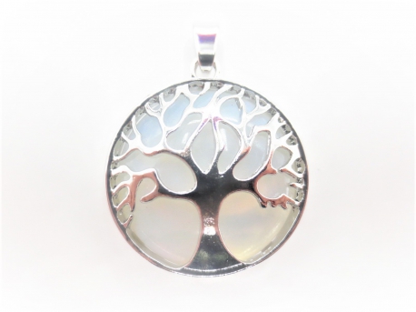 Gemstone Tree of Life Pendant - Opalite