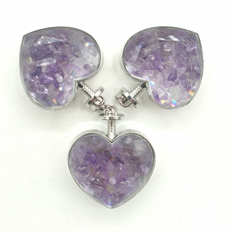 Wholesale - Gemstone Heart Pendant - Amethyst